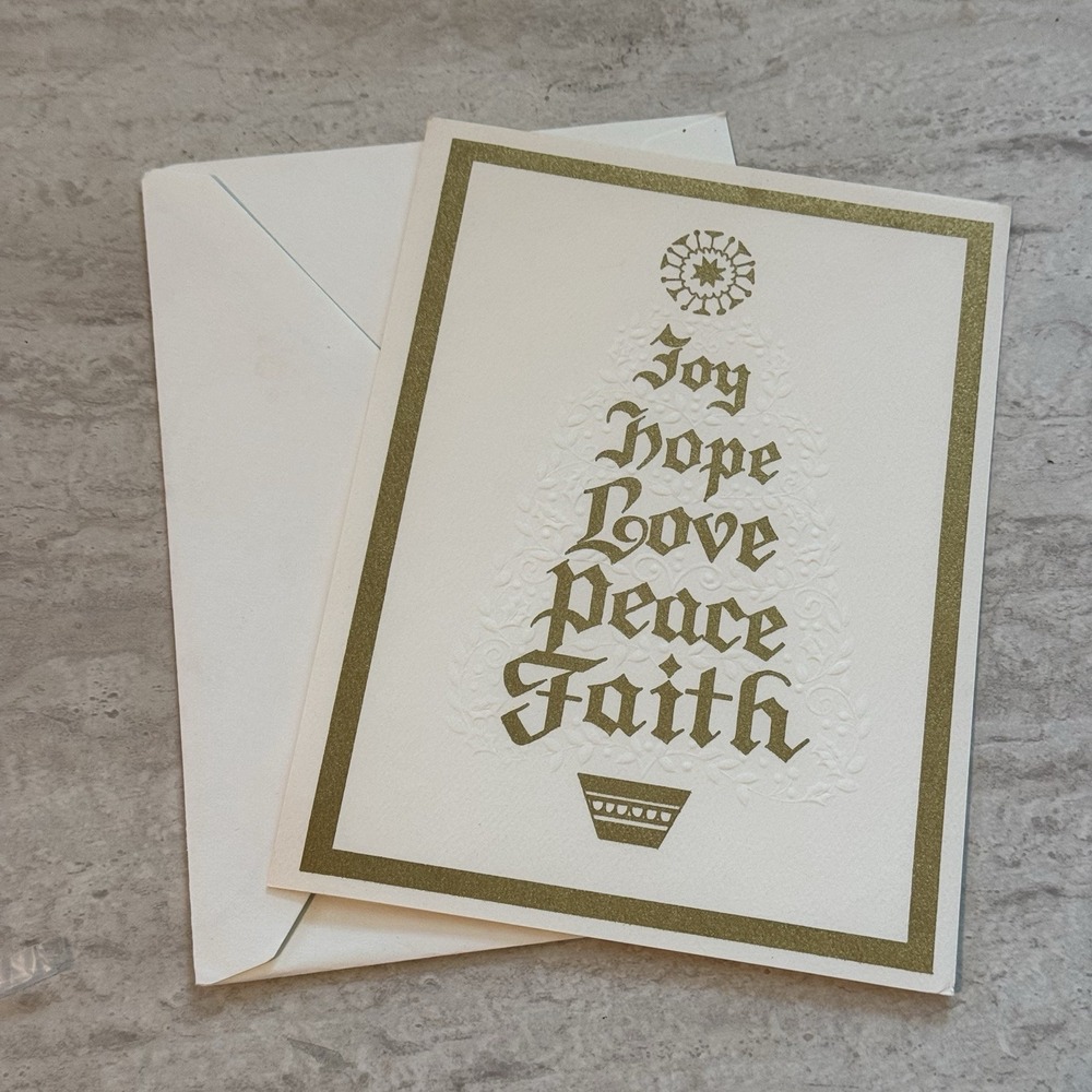 Christmas Card Vintage Religious w Envelope Unused